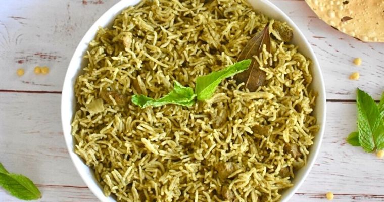 Instant Pot Soya Mint Pulao Instant Pot Soya Mint Pulao